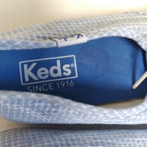 Keds Women's Blue and White Gingham Lace Up Low Top Sneakers Size 8.5 - Picture 8 of 12